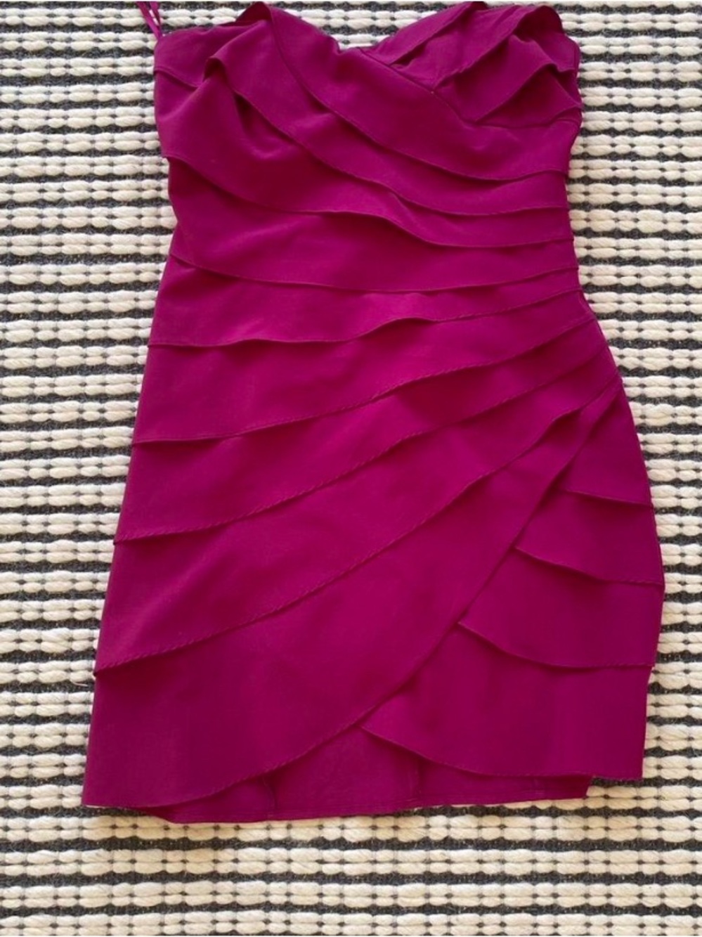 Ark & Co Raspberry Layered Ruffle Mini Dress